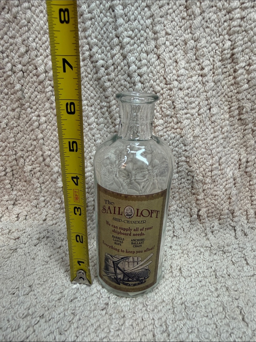 Clear Glass Ship-Chandler Bottle - Clear